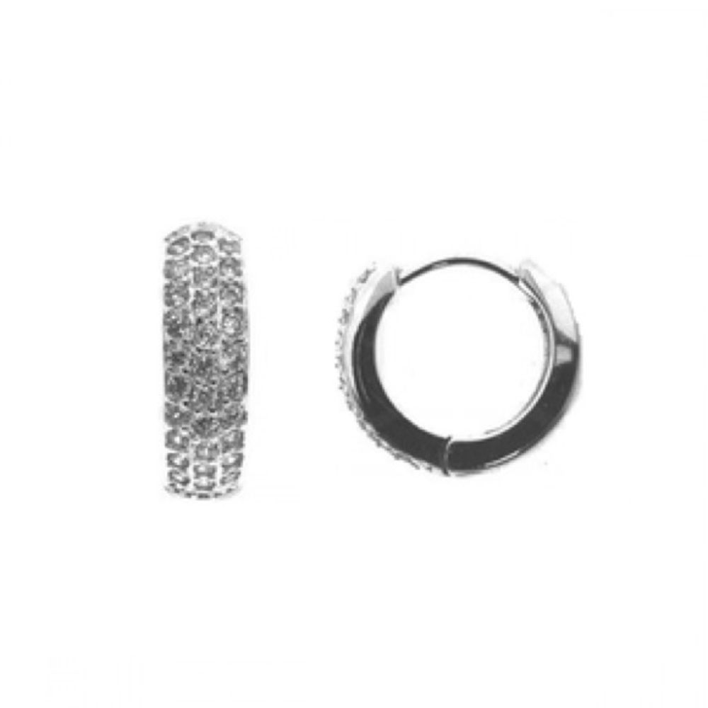 Sterling Silver Cubic Zirconia Huggies